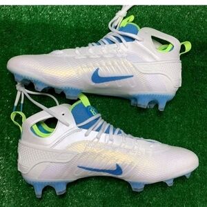 Nike Huarache 9 Elite Mid LAX SE White Blue Volt Mens Size 10 FV6149-100 New